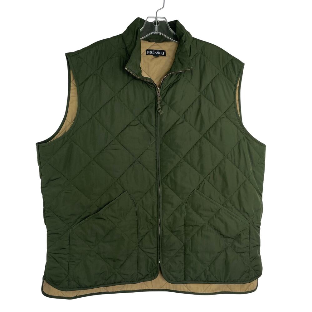 J. Crew Mercantile Olive Green Zip Up Quilted Vest Women's Size XXL